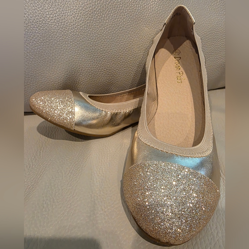 Dream Pairs Gold Glitter Flats Elegant Loafers